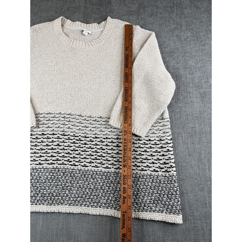 J Jill Sweater Women (2X) Beige Plus V-Neck Knitted Crochet Pullover Cottagecore - Picture 4 of 7